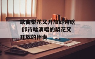 歌曲梨花又开放邱诗晗 邱诗晗演唱的梨花又开放的伴奏