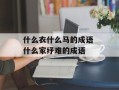 什么衣什么马的成语 什么家纾难的成语