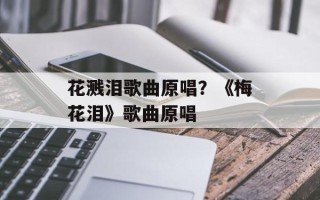 花溅泪歌曲原唱？《梅花泪》歌曲原唱