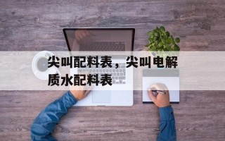尖叫配料表，尖叫电解质水配料表