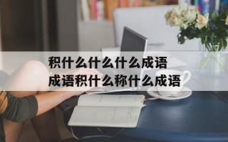 积什么什么什么成语 成语积什么称什么成语