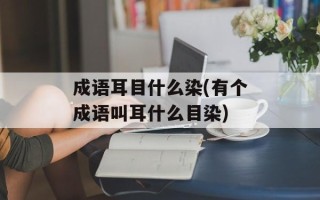 成语耳目什么染(有个成语叫耳什么目染)