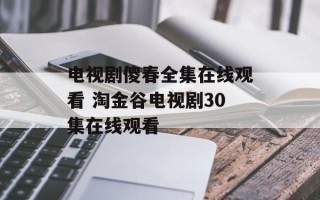 电视剧傻春全集在线观看 淘金谷电视剧30集在线观看