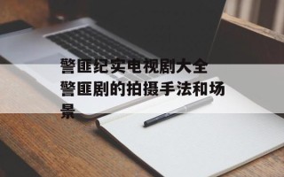 警匪纪实电视剧大全 警匪剧的拍摄手法和场景