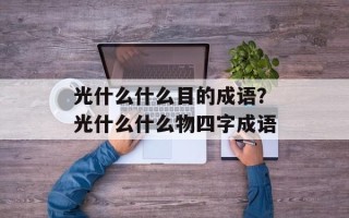 光什么什么目的成语？光什么什么物四字成语