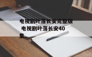 电视剧叶落长安完整版 电视剧叶落长安40集