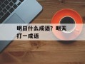 明日什么成语？明天 打一成语