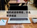 矩的成语有哪些，什么矩步成语