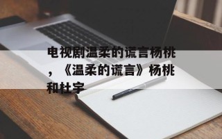 电视剧温柔的谎言杨桃，《温柔的谎言》杨桃和杜宇