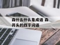 森什么什么象成语 森开头的四字词语