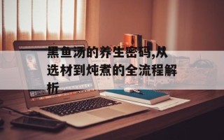 黑鱼汤的养生密码,从选材到炖煮的全流程解析