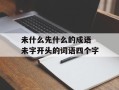 未什么先什么的成语 未字开头的词语四个字