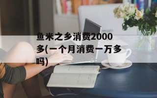 鱼米之乡消费2000多(一个月消费一万多吗)