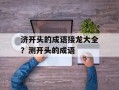济开头的成语接龙大全？测开头的成语
