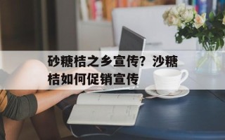 砂糖桔之乡宣传？沙糖桔如何促销宣传