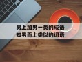 男上加男一类的成语 知男而上类似的词语