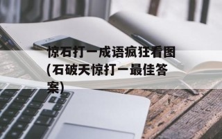 惊石打一成语疯狂看图(石破天惊打一最佳答案)