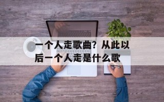 一个人走歌曲？从此以后一个人走是什么歌