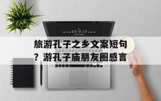 旅游孔子之乡文案短句？游孔子庙朋友圈感言