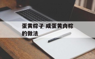 蛋黄粽子 咸蛋黄肉粽的做法