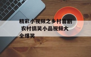 精彩小视频之乡村喜剧 农村搞笑小品视频大全爆笑