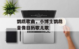 鹦鹉歌曲，小博士鹦鹉音像日历歌儿歌