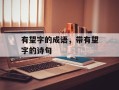 有望字的成语，带有望字的诗句