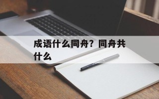 成语什么同舟？同舟共什么